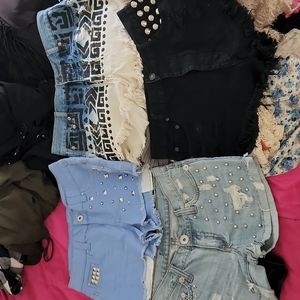 4 denim shorts